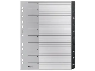 Tabblad Leitz Recycle A4 11-gaats 1-10 extra breed PP - 1