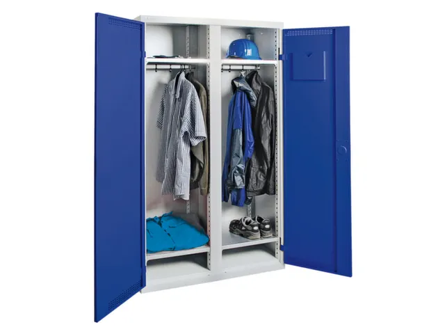 Garderobekast 1800x1000x500mm 2 Vakken Staal Romp Ral7035