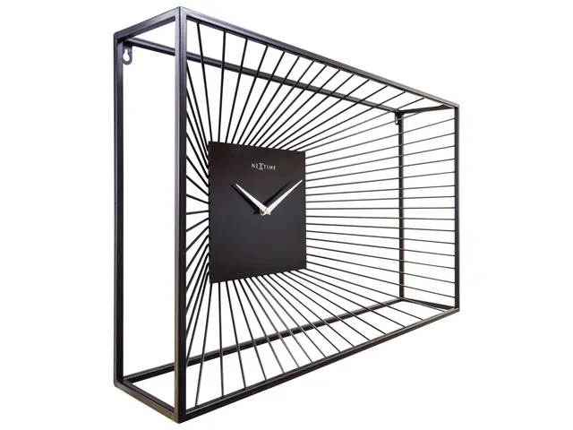 Horloge murale Nextime45x45x15 noir métal Vasco
