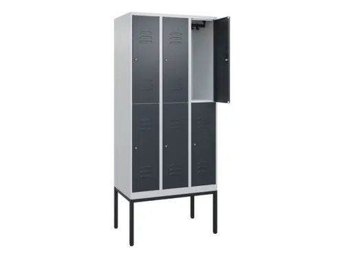 dubbeldekse locker,HxBxD 2120x900x500mm,3x2vak.,vak B 300mm,cil.-slot