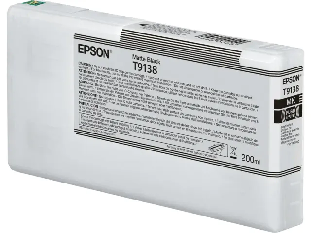 C13T91380N EPSON T9138 SC Inkt mat zwart 200ml