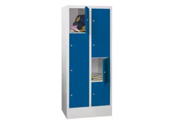 lockerkast,HxBxD 1518x600x500mm,2x4vakken,RAL7035,front RAL6011
