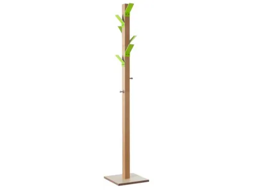 Staande Kapstok 6Jas-/2Tashaken Hout/polystyreen Naturel/groen