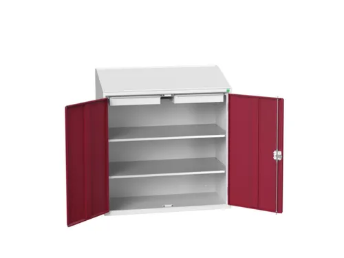 lessenaarkast 1130x1050x550mm 2 legborden 2 laden RAL7035+RAL3004