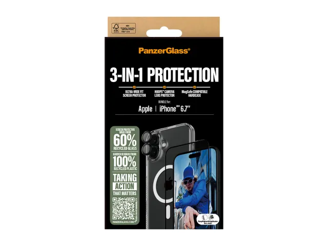 PanzerGlass 3-in-1 Protection Bundle iPhone 16 Plus, Apple, Apple -