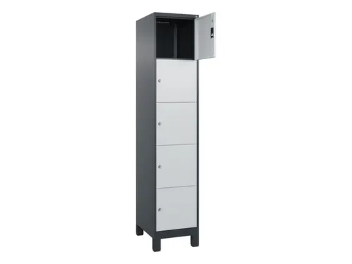 lockerkast,HxBxD 1950x400x500mm,1x5vakken,vak B 400mm,cil.-slot,voeten