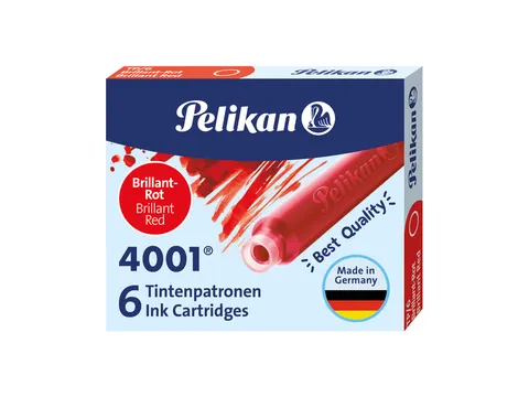 Inktpatroon Pelikan 4001 rood 6 stuks