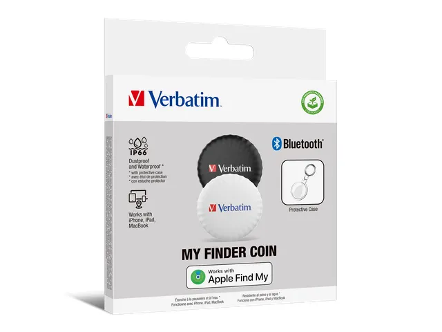 Verbatim 32134 My Finder Coin Bluetooth Tracker Zwart/Wit 2 stuks