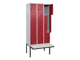 Z-garderobekast,HxBxD 2120x900x815mm,6vak,vak B 300mm,draaigrendel - 2