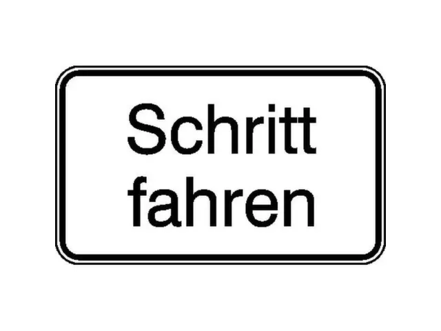 aanwijzingsbord,Stapvoets rijden,aluminium gemerkt,gemoffeld,wit