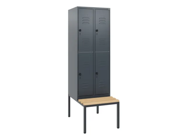 armoire vestiaire avec banc à deux niveaux HxlxP 1950x600x815mm