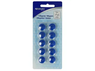 Magneet Westcott blauw pak à 10st. Ø 15x8mm, 100g - 2