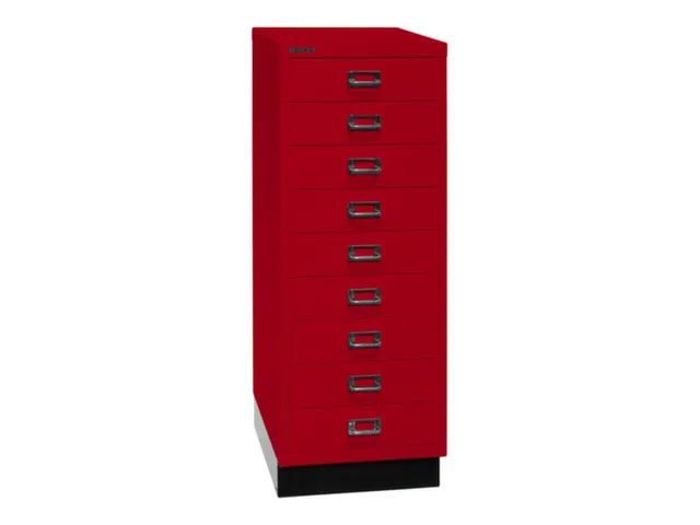 kantoor-ladekast HxBxD 940x349x432mm 9 laden romp kardinaalrood staal