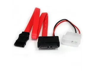 30cm Slimline SATA naar SATA Adapter met LP4 Voedingskabel - 1