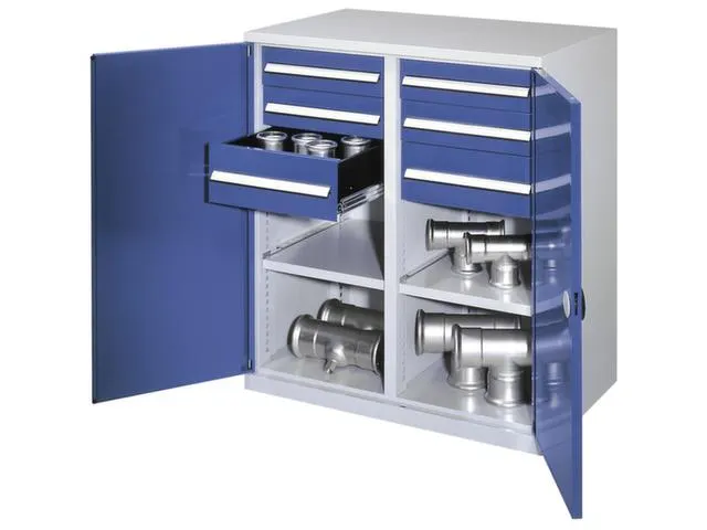 Materiaalkast Scheidingswand 1100x1000x600mm 2legborden Ral5010