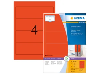 Herma 4297 Rugetiket 192x61mm Rood permanent klevend 400 stuks - 2