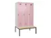 locker met bank,voor scheiding van kleding,HxBxD 2120x1200x815mm,3vak