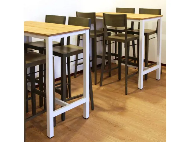 Table Haute Domino Basic hauteur fixe 160x80 honey castello/blanc