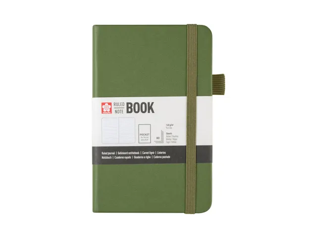 Notitieboek Sakura hard cover pocket lijn dennennaald 90x140mm