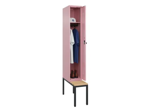 locker met bank,HxBxD 2120x300x815mm,1vak,vak B 300mm,draaigrendel