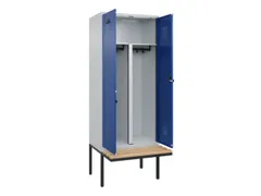 PBM-locker met bank,HxBxD 2120x800x815mm,2vak,vak B 400mm,draaigrendel