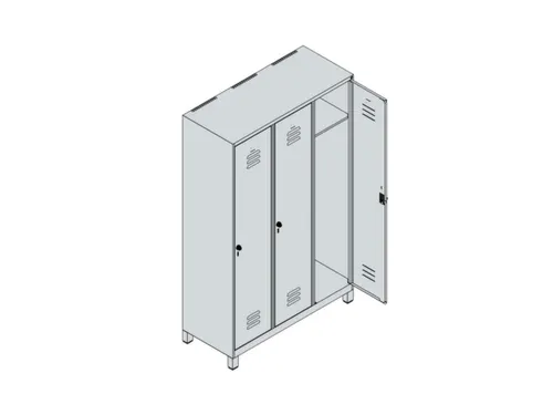 locker,HxBxD 1950x1200x500mm,3vak,vak B 400mm,cil.-slot,voeten