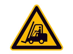 waarschuwingsbord,v. binnen/buiten,waarschuwing: vorkheftrucks,PVC