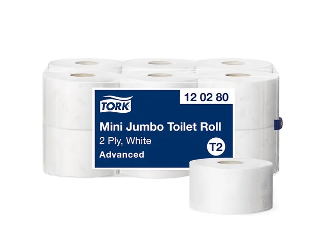 Toiletpapier Tork T2 120280 Advanced 2-laags 170m Mini Jumbo