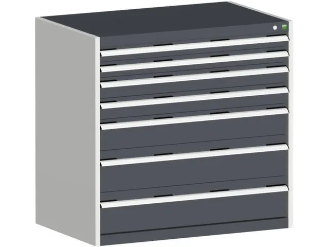 ladekast HxBxD 1000x1050x650mm 7laden RAL7035 front RAL7016