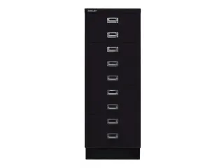kantoor-ladekast HxBxD 940x349x432mm 9 laden romp + front zwart staal - 2