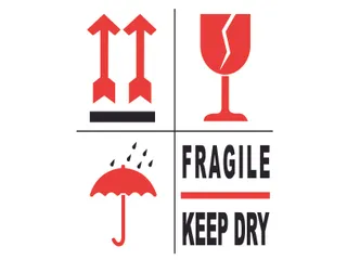 Waarschuwingsetiket Fragile/ Keep dry permanent klevend 500 st./rol - 2