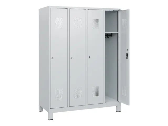 schoollocker,HxBxD 1630x1200x500mm,4vak,vak B 300mm,cil.-slot,voeten