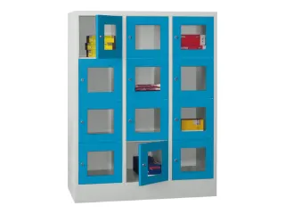 lockerkast,HxBxD 1518x1200x500mm,3x4vakken,RAL7035,front RAL5012 - 2