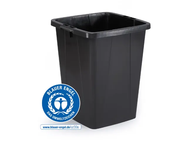 Afvalbak Durabin Eco 90L Zwart Vierkant
