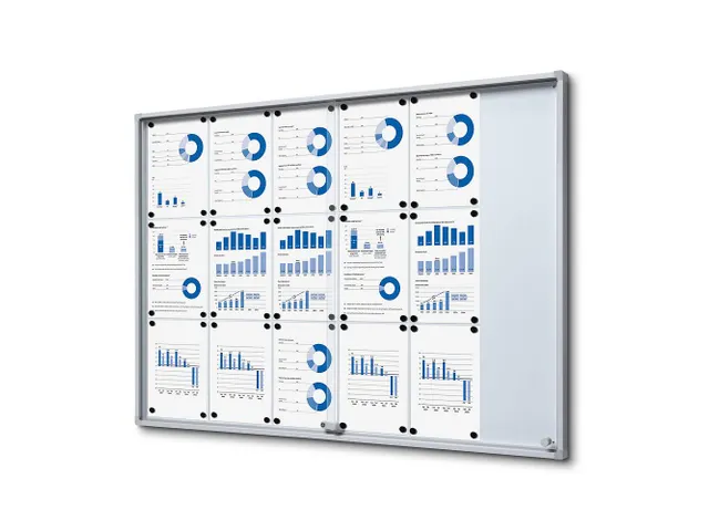 Indoor Vergrendelbaar Notitiebord Schuifdeuren Slim 18xA4