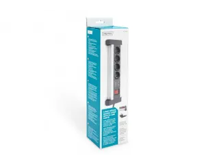 4-voudige kantoorstekkerdoos met 2x USB-poorten USB 5V/2A zwart/zilver - 11