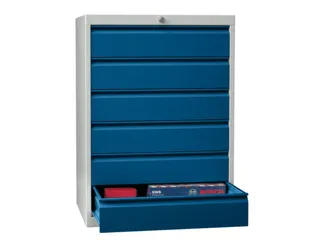ladekast 1000x1023x600mm 6laden cilinderslot RAL7035 front RAL5010 - 1