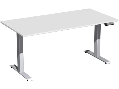 Elektrisch ihv bureau,HxBxD 730-1230x1600x800mm,blad lichtgrijs