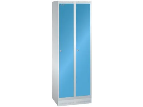 garderobekast,HxBxD 1800x600x500mm,2vak,vak B 300mm,cil.-slot,sokkel