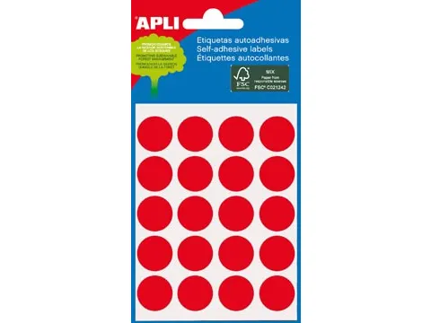 Apli 2065 Ronde Etiketten Ø19mm Rood