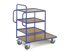 Bijzetwagen 250kg Lxbxh 1250x640x1250mm 4 Etages Hout Ral5010