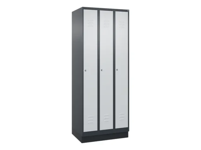 locker,HxBxD 1950x750x500mm,3vak,vak B 250mm,cil.-slot,sokkel
