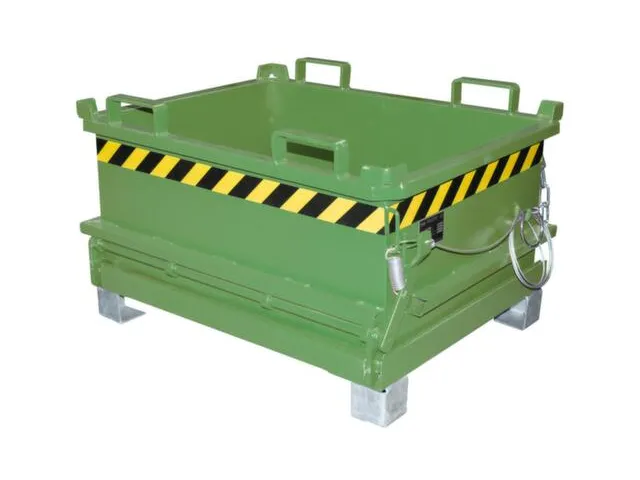 mini-benne à fond ouvrant,HxLxl 625x800x1000mm,0,24m³,fourreau,acier