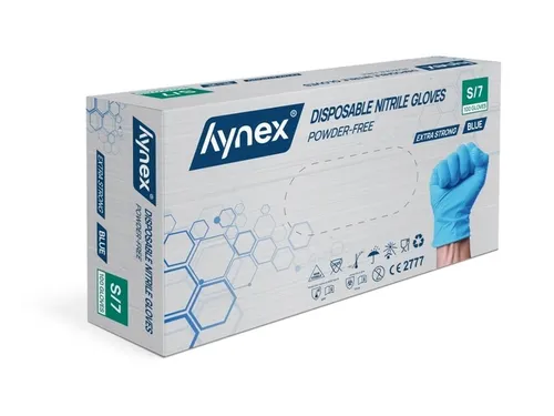 Handschoen Hynex nitril extra sterk S blauw 5gr 100 stuks