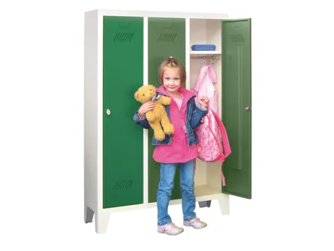 lockerkast v. kinderen,HxBxD 1300x780x300mm,3vak,RAL7035,front RAL5012