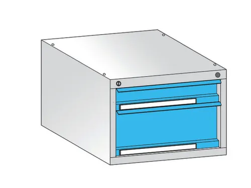 Kastonderbouw 2Laden H 1X 120Mm H 1X 240Mm Afsluitbaar Front Ral5015