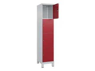 lockerkast,HxBxD 1950x400x500mm,1x4vakken,vak B 400mm,cil.-slot,voeten - 1