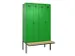 locker met bank,voor scheiding van kleding,HxBxD 2120x1200x815mm,4vak