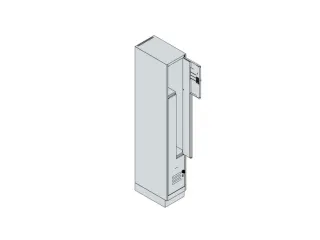 Z-garderobekast,HxBxD 1950x300x500mm,vak B 150/300mm,cil.-slot,sokkel - 4