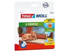 Tochtstrip Tesa Moll 05463 E profiel 9mmx6m bruin